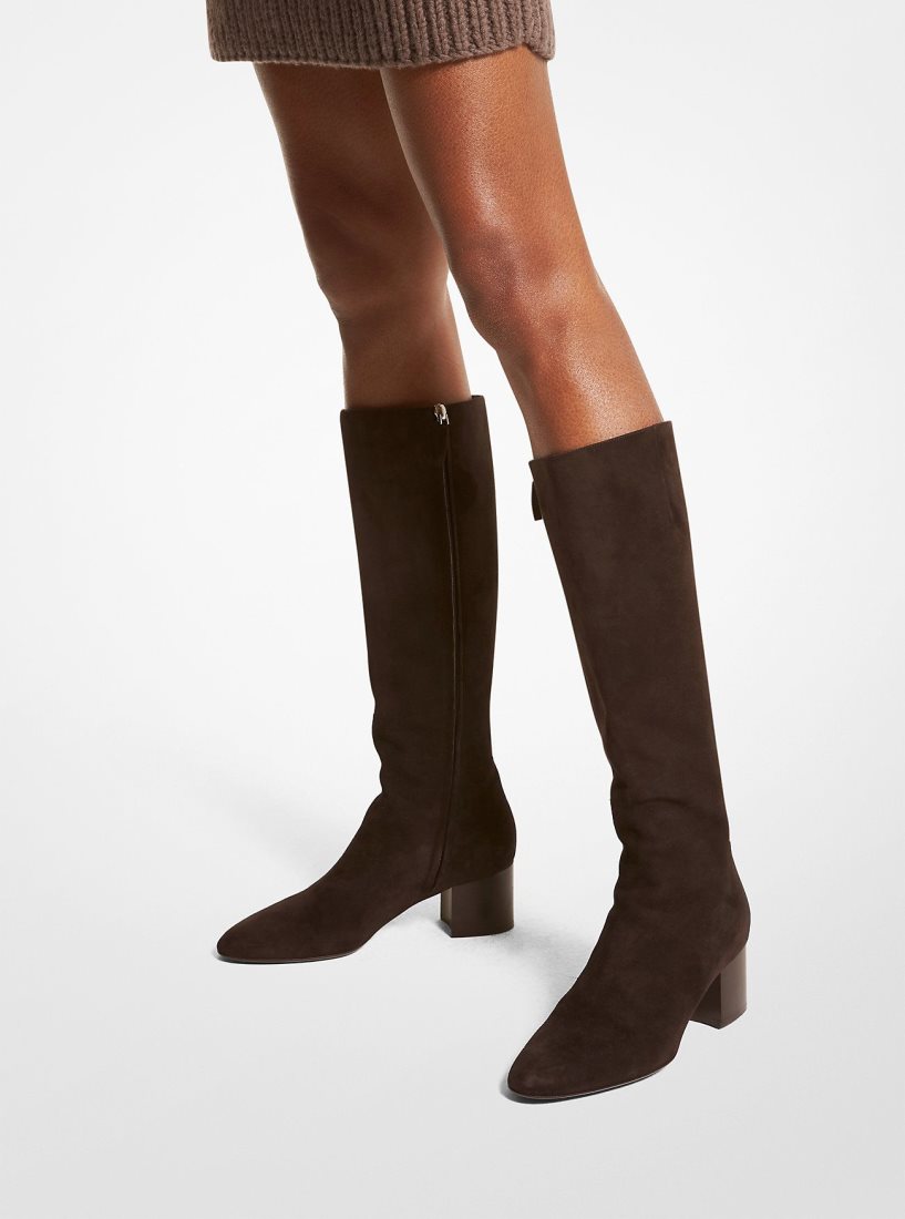 Botas Michael Kors Ali Suede Boot Mujer Chocolate | 4065-MGHYQ