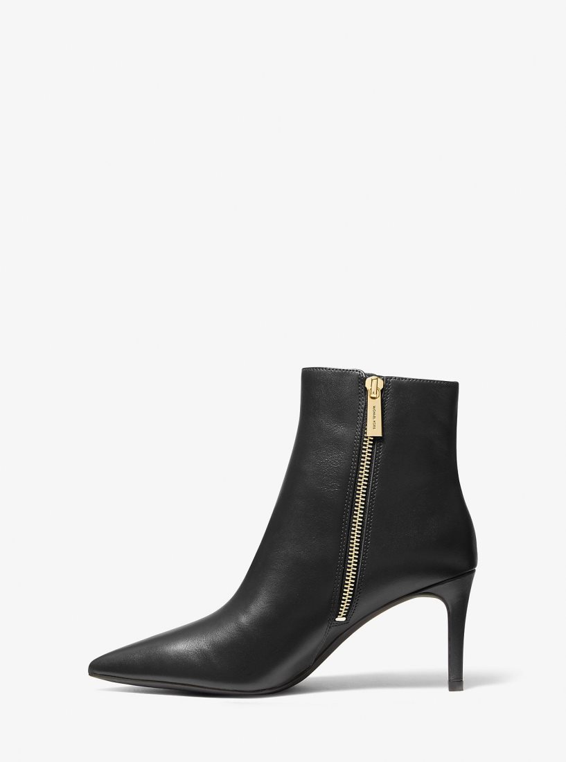 Botas Michael Kors Alina Flex Leather Ankle Boot Mujer Negras | 7410-IKXBZ