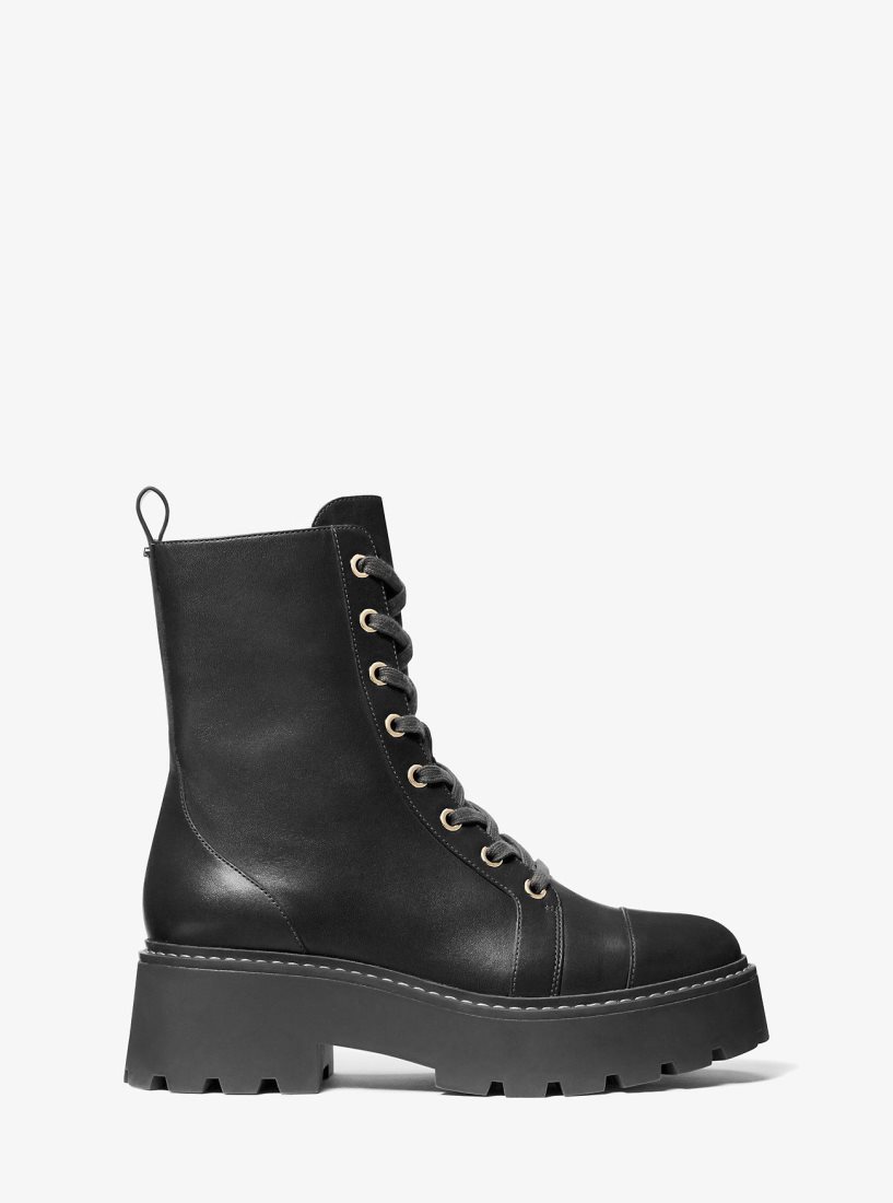 Botas Michael Kors Blake Leather Combat Boot Mujer Negras | 5713-HZBLS