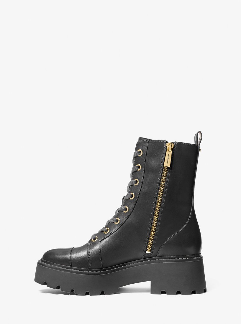 Botas Michael Kors Blake Leather Combat Boot Mujer Negras | 5713-HZBLS