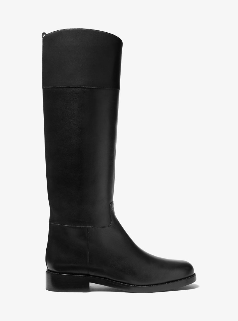 Botas Michael Kors Braden Leather Riding Boot Mujer Negras | 2701-HUOBI