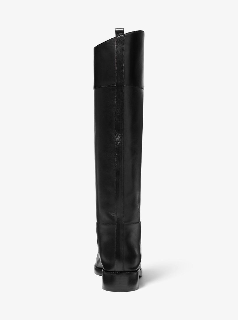 Botas Michael Kors Braden Leather Riding Boot Mujer Negras | 2701-HUOBI