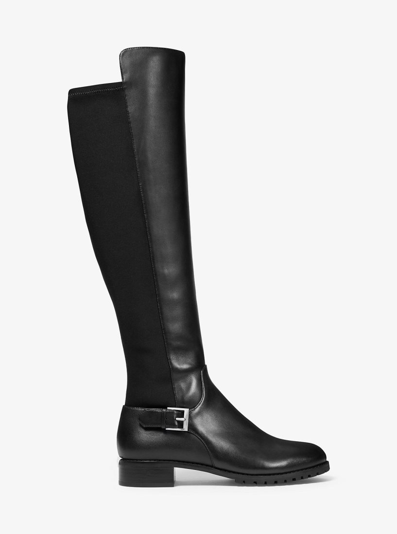 Botas Michael Kors Branson Stretch Leather Boot Mujer Negras | 8024-KUNXC