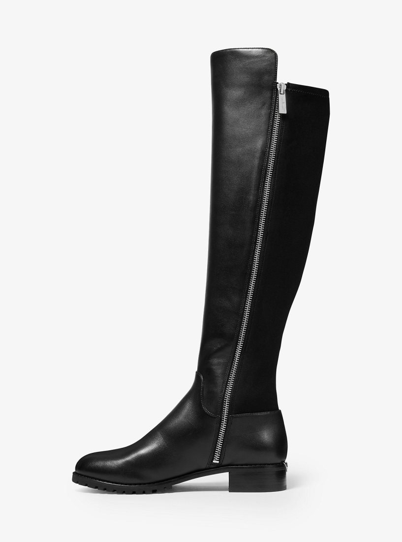 Botas Michael Kors Branson Stretch Leather Boot Mujer Negras | 8024-KUNXC