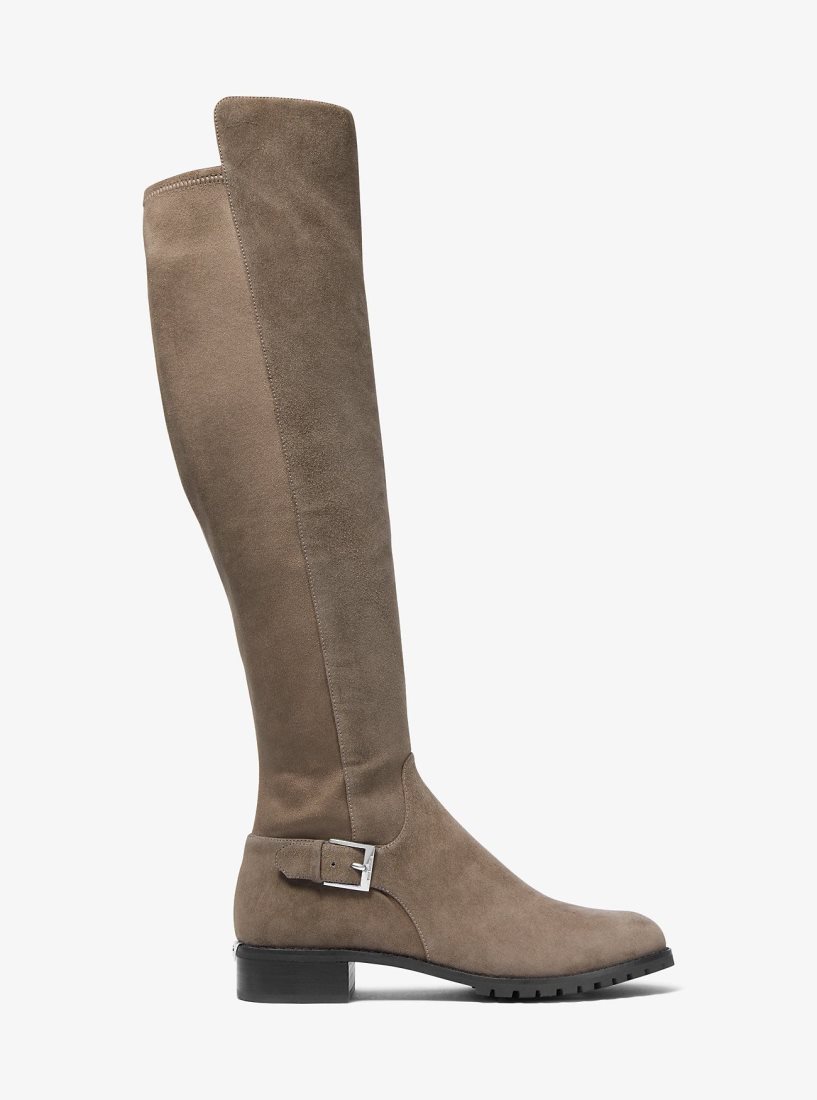 Botas Michael Kors Branson Stretch Suede Boot Mujer Marrones Claro | 3507-LSNKR