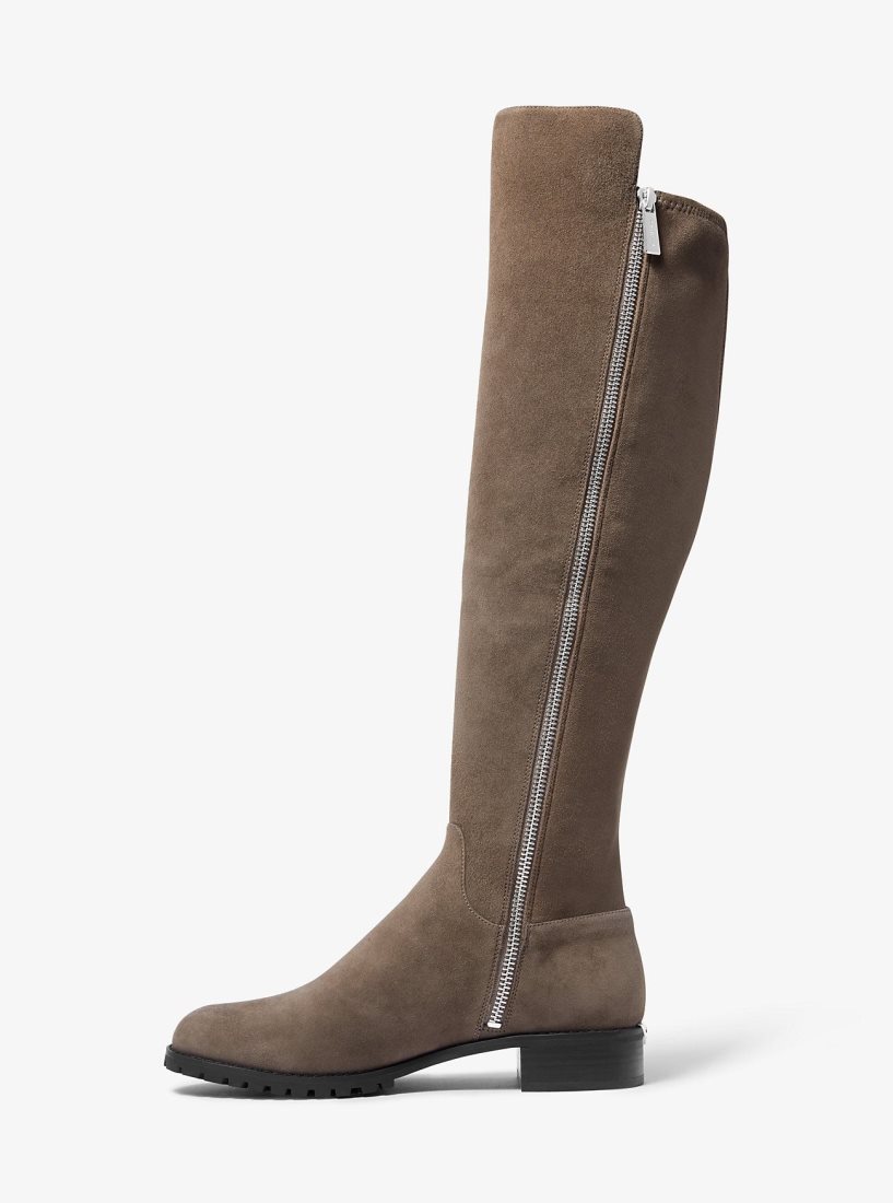 Botas Michael Kors Branson Stretch Suede Boot Mujer Marrones Claro | 3507-LSNKR