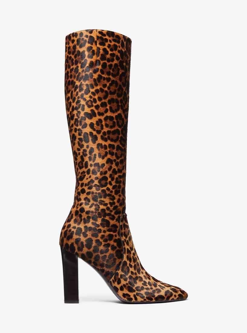 Botas Michael Kors Carly Leopard Print Calf Hair Boot Mujer Marrones Multicolor | 5028-HJUCE