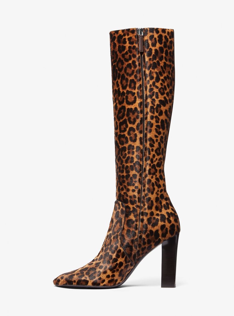 Botas Michael Kors Carly Leopard Print Calf Hair Boot Mujer Marrones Multicolor | 5028-HJUCE