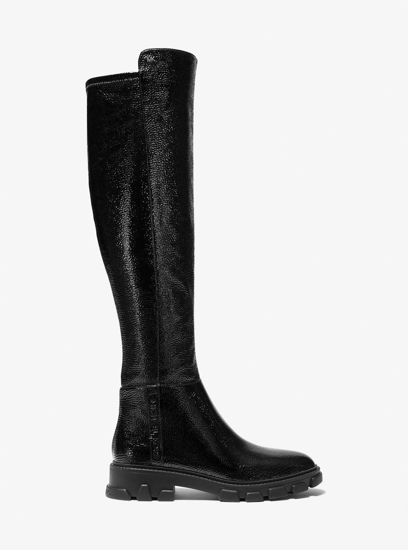 Botas Michael Kors Crackled Faux Patent Leather Boot Mujer Negras | 6921-FQREC