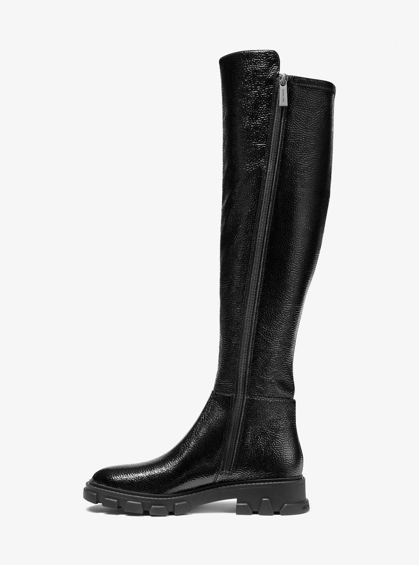 Botas Michael Kors Crackled Faux Patent Leather Boot Mujer Negras | 6921-FQREC