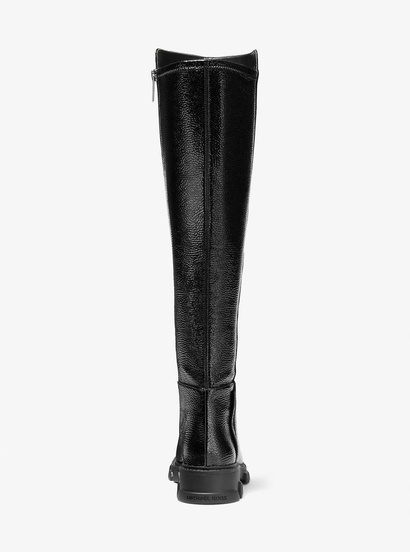 Botas Michael Kors Crackled Faux Patent Leather Boot Mujer Negras | 6921-FQREC