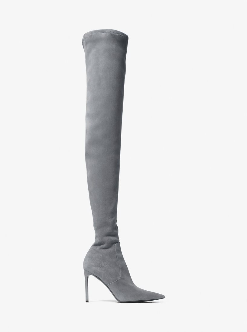 Botas Michael Kors Elle Suede Boot Mujer Slate | 7608-KNOGX