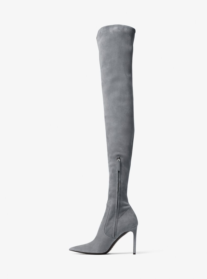 Botas Michael Kors Elle Suede Boot Mujer Slate | 7608-KNOGX