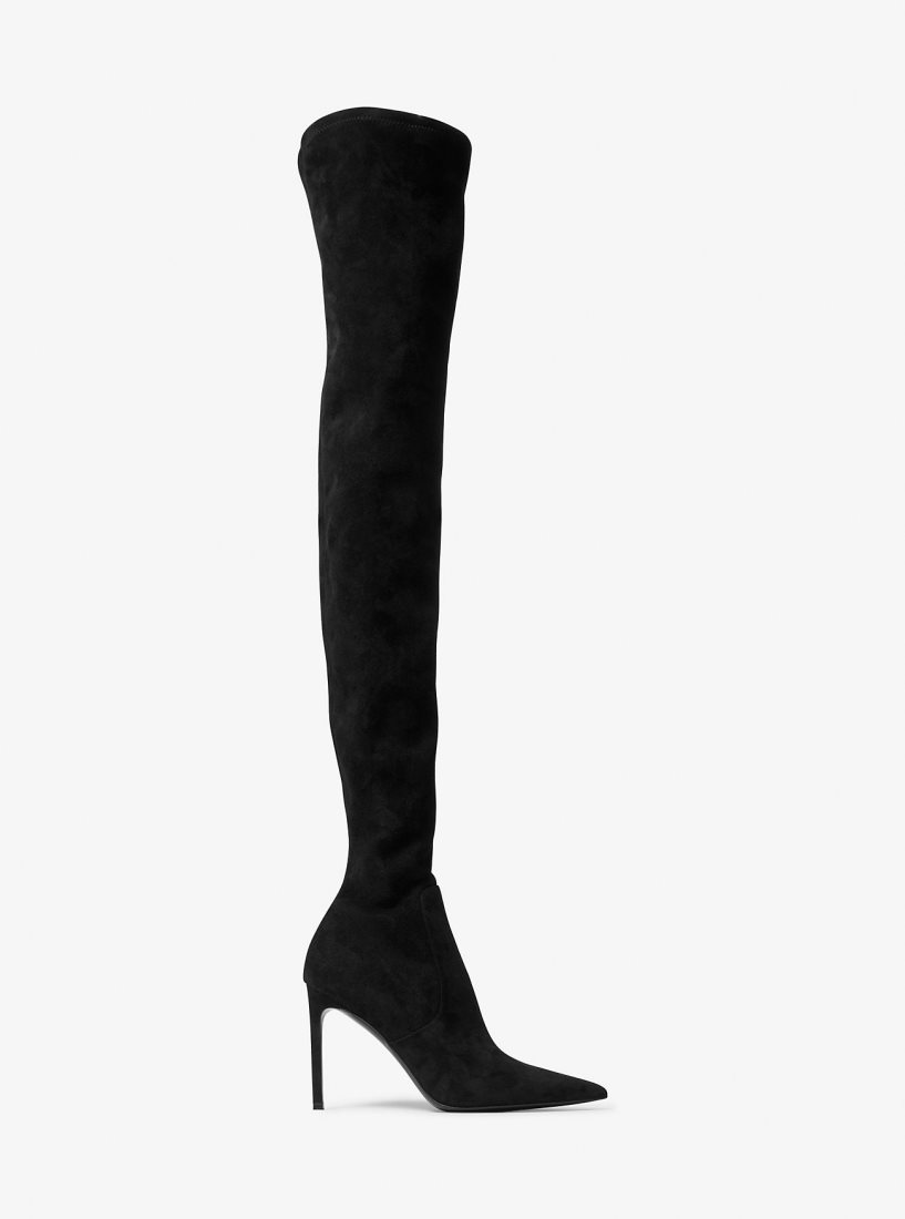 Botas Michael Kors Elle Suede Boot Mujer Negras | 4653-QKGBL