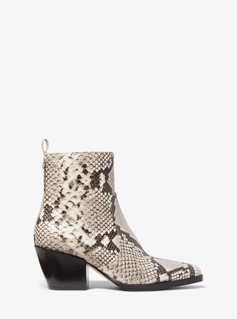 Botas Michael Kors Harlow Snake Embossed Leather Boot Mujer Marrones | 6981-CRTOE