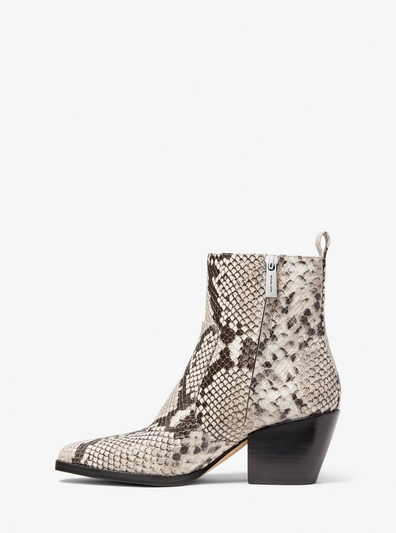 Botas Michael Kors Harlow Snake Embossed Leather Boot Mujer Marrones | 6981-CRTOE