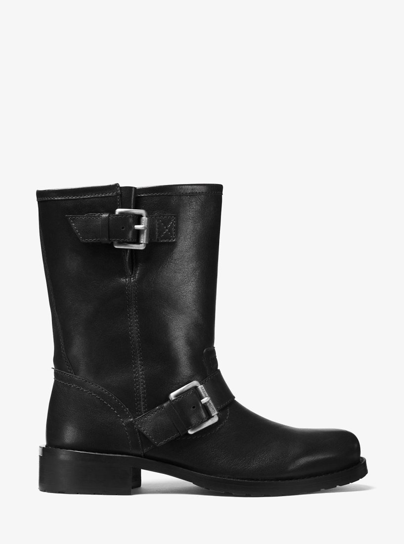 Botas Michael Kors Jonas Leather Moto Boot Mujer Negras | 4507-KGOQU