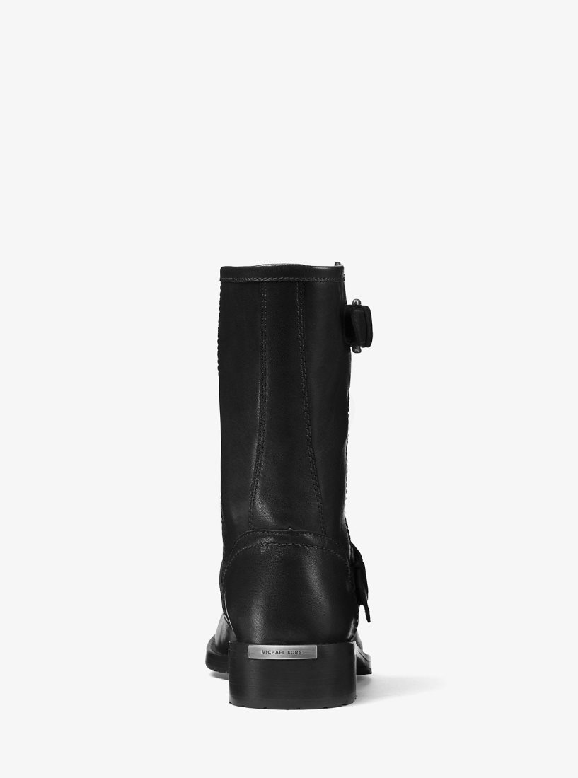 Botas Michael Kors Jonas Leather Moto Boot Mujer Negras | 4507-KGOQU