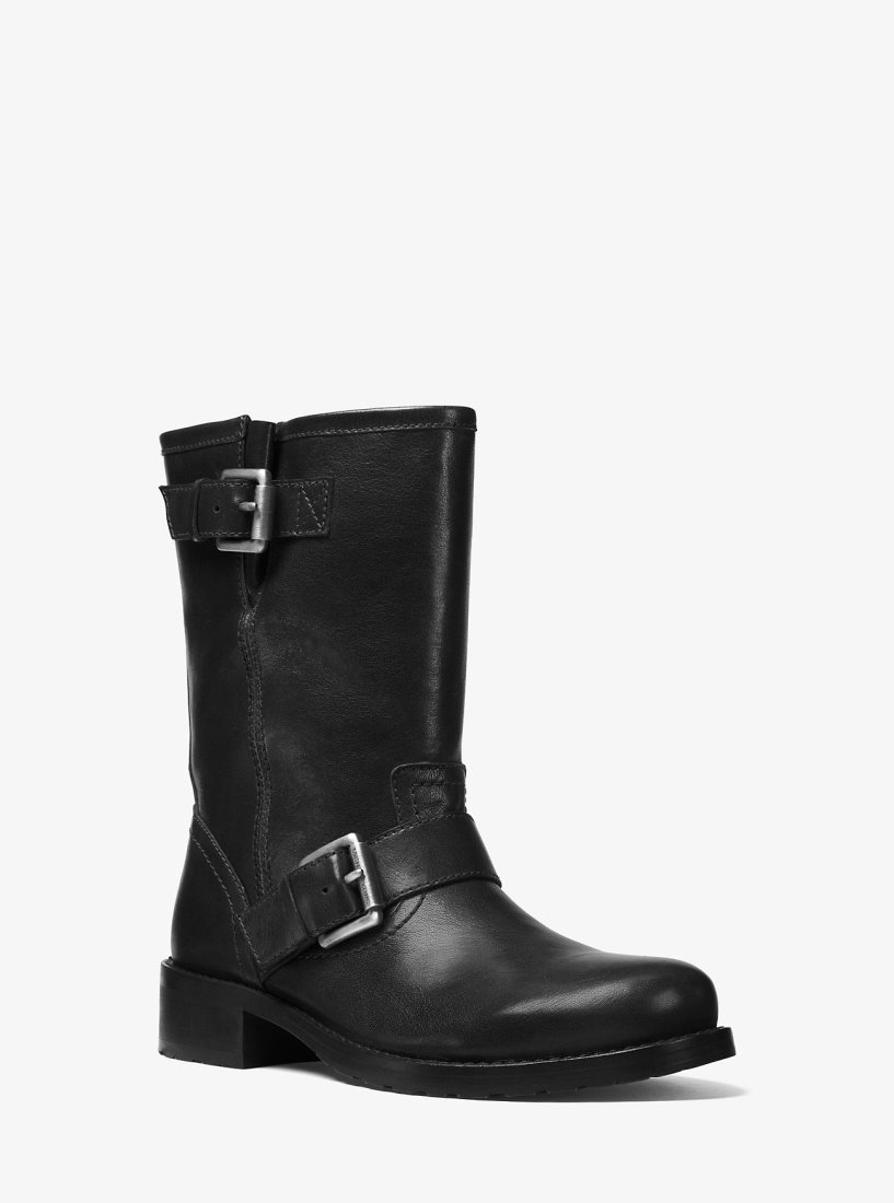 Botas Michael Kors Jonas Leather Moto Boot Mujer Negras | 4507-KGOQU