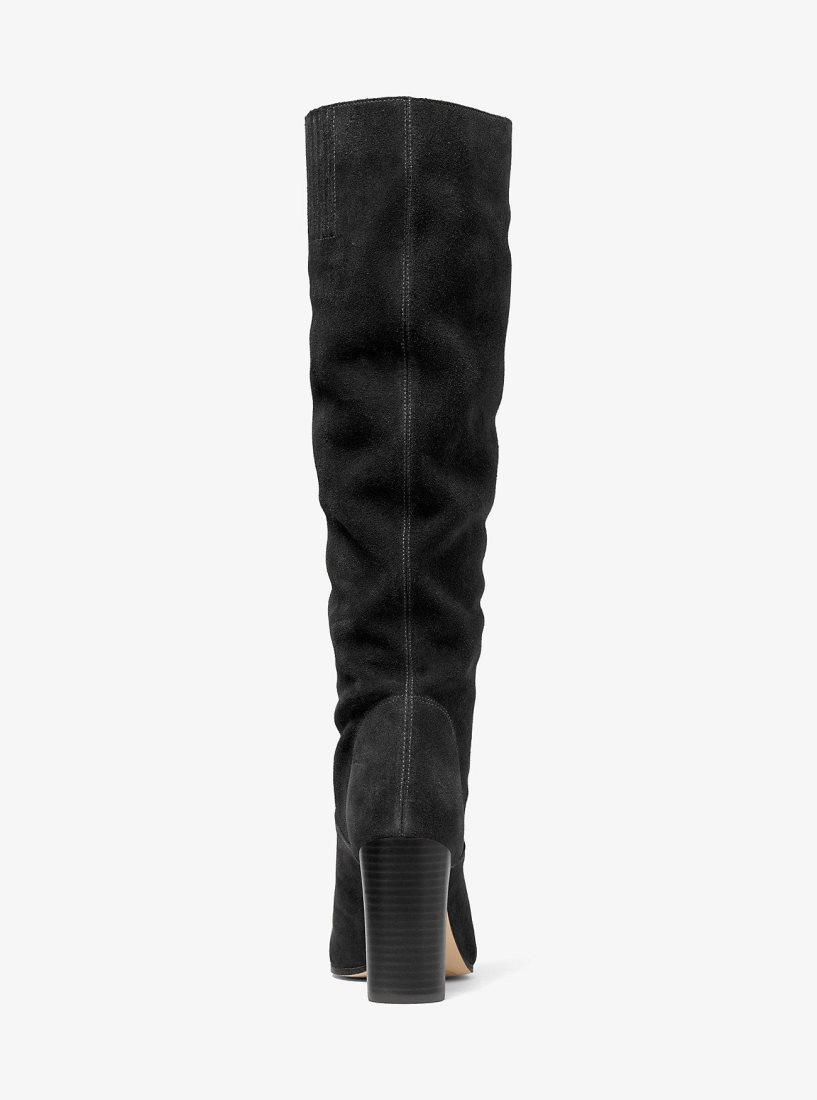 Botas Michael Kors Leigh Suede Boot Mujer Negras | 7382-ZISPU