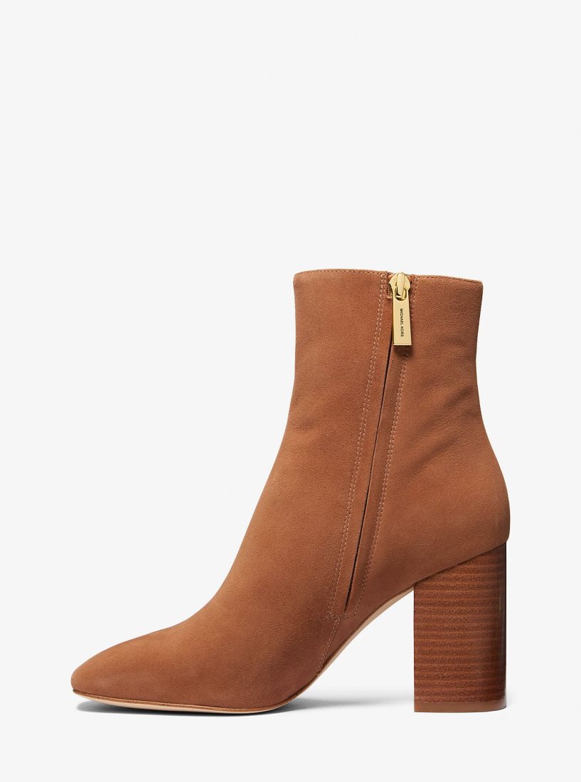 Botas Michael Kors Perla Suede Ankle Boot Mujer Luggage | 6925-VGAPC