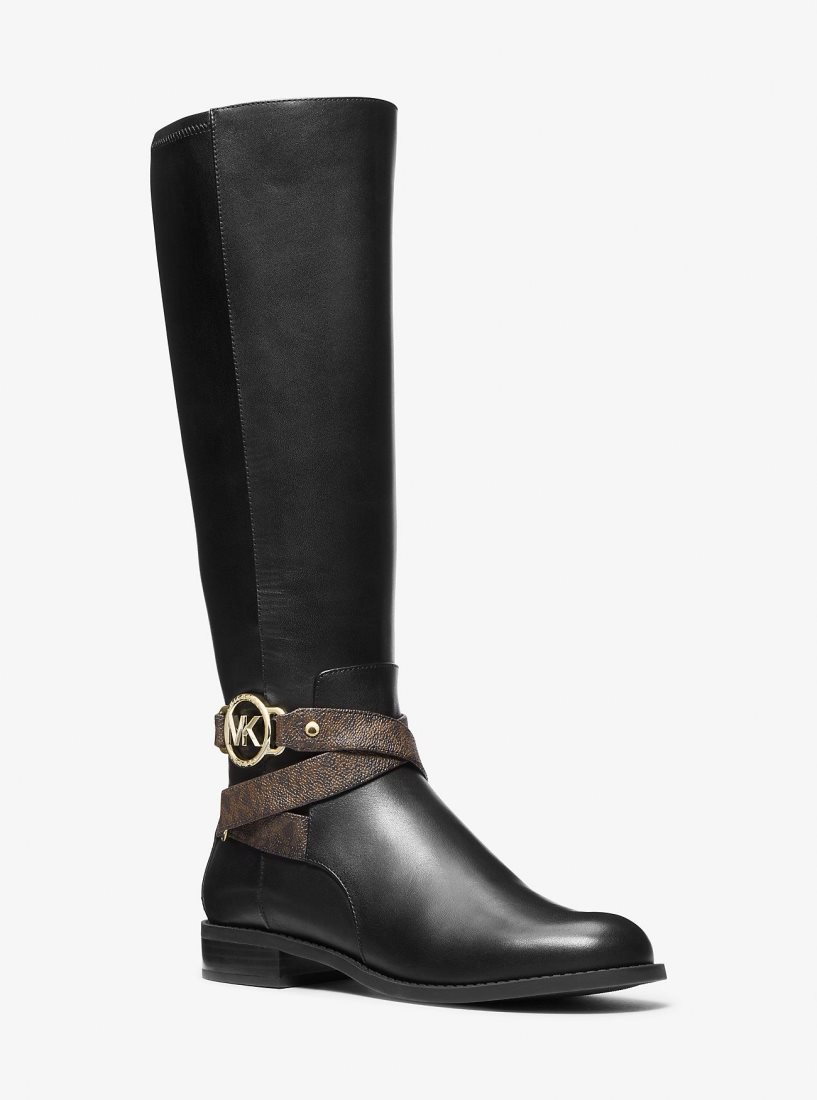 Botas Michael Kors Rory Leather and Logo Boot Mujer Marrones | 5923-XFVJQ