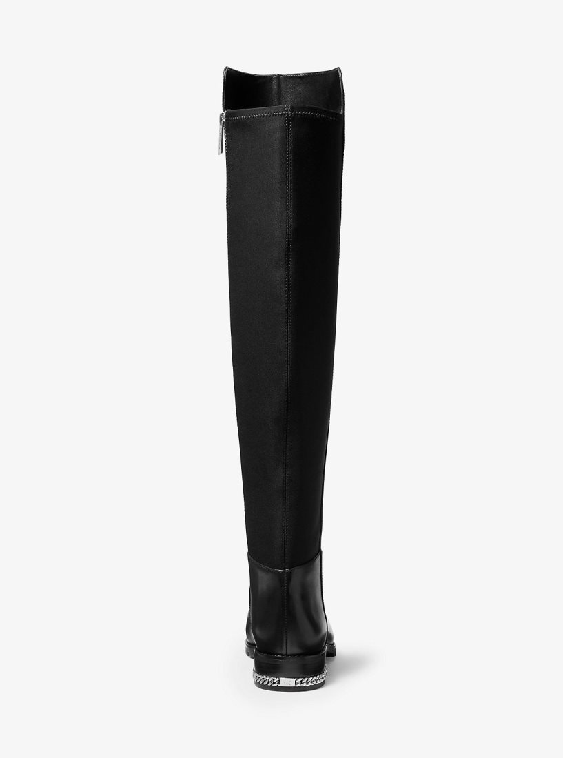 Botas Michael Kors Sabrina Stretch Leather Boot Mujer Negras | 6407-XJUFV