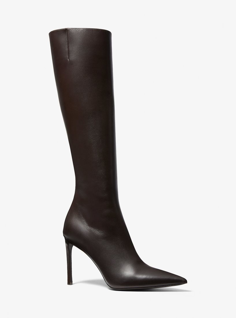 Botas Michael Kors Tatjana Leather Boots Mujer Chocolate | 8317-JCXTD