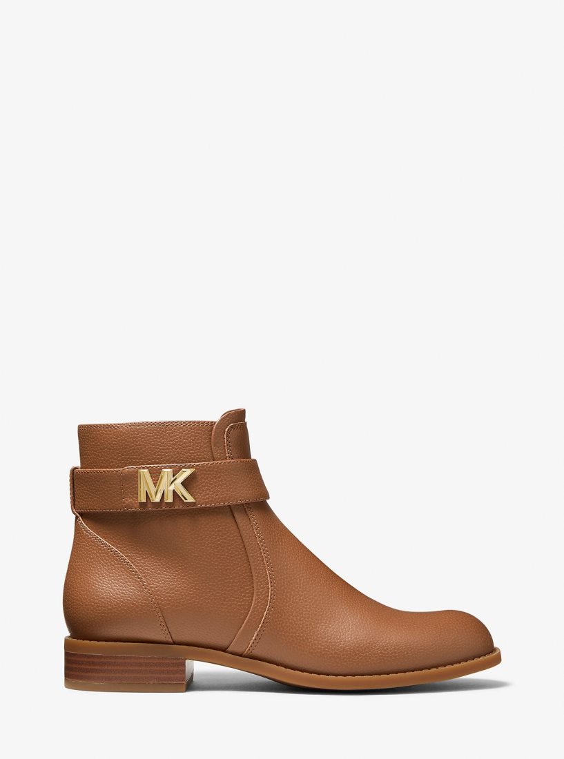 Botines Michael Kors Jilly Faux Pebbled Leather Ankle Boot Mujer Luggage | 2683-MHCBF