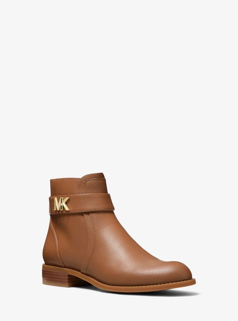 Botines Michael Kors Jilly Faux Pebbled Leather Ankle Boot Mujer Luggage | 2683-MHCBF