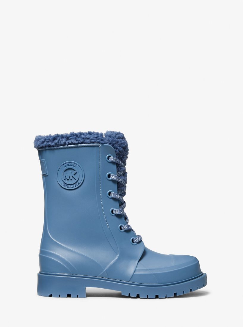 Botines Michael Kors Montaigne Faux Shearling-Lined PVC Rain Boot Mujer Azules | 6425-AFUQT