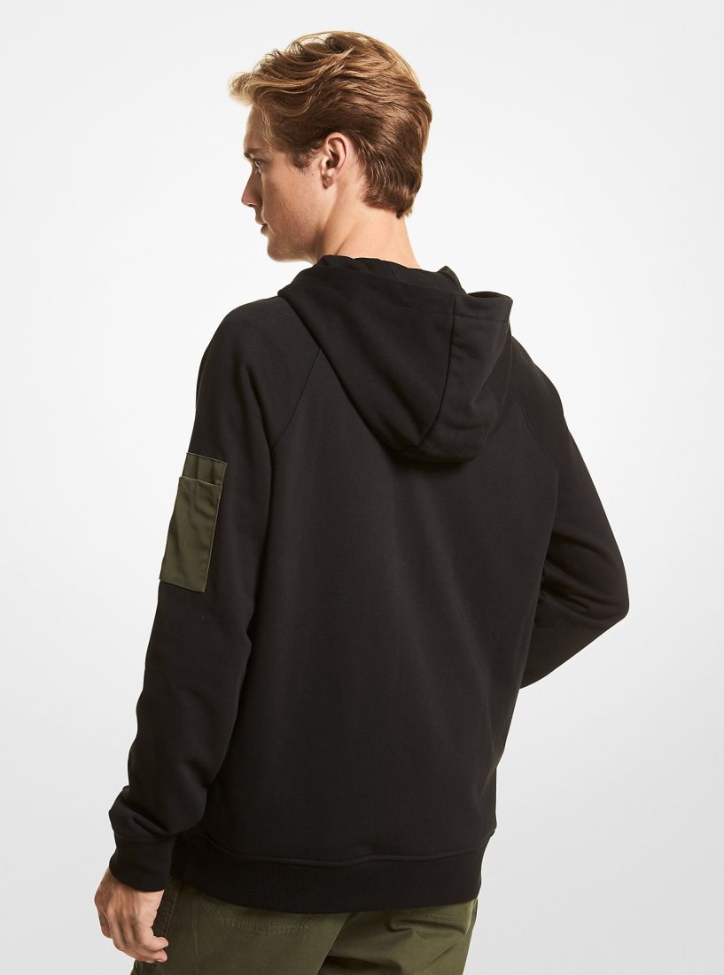 Camiseta Michael Kors Cotton Blend Half-Zip Hoodie Hombre Negras | 4192-AUSZB