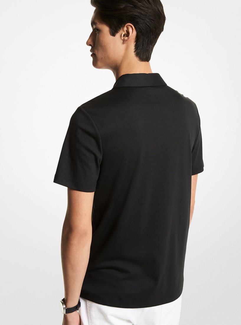 Camiseta Michael Kors Cotton Polo Shirt Hombre Negras | 4816-MSXEA