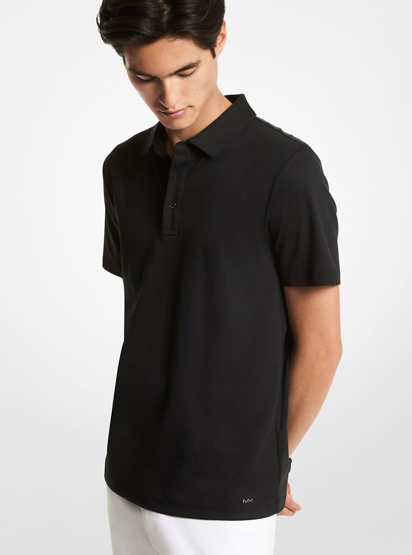 Camiseta Michael Kors Cotton Polo Shirt Hombre Negras | 4816-MSXEA