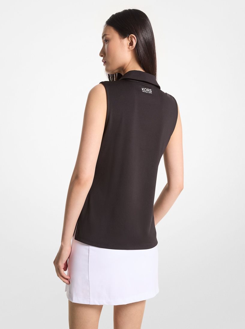 Camiseta Michael Kors Golf Tech Performance Sleeveless Polo Shirt Mujer Negras | 7593-KSIBG