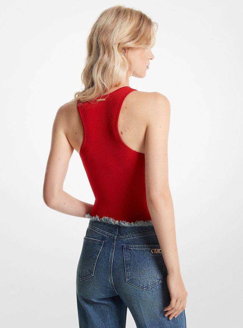 Camiseta Michael Kors Ribbed Stretch Knit Racerback Bodysuit Mujer Rojas | 7039-AIOMK