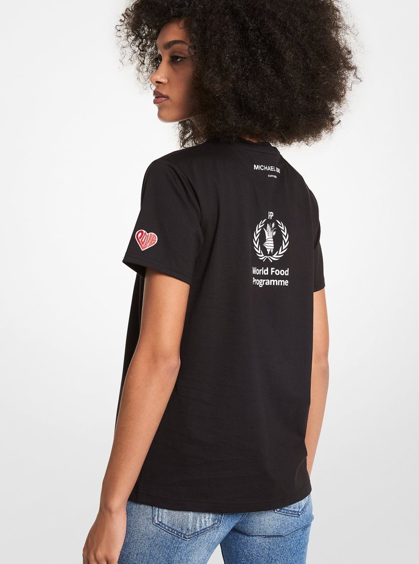 Camiseta Michael Kors Watch Hunger Stop LOVE Organic Cotton Unisex T-Shirt Mujer Negras | 4732-GCHRX