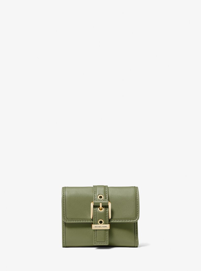 Carteras Michael Kors Colby Small Leather Tri-Fold Wallet Mujer Verde Oliva | 7239-WBRED