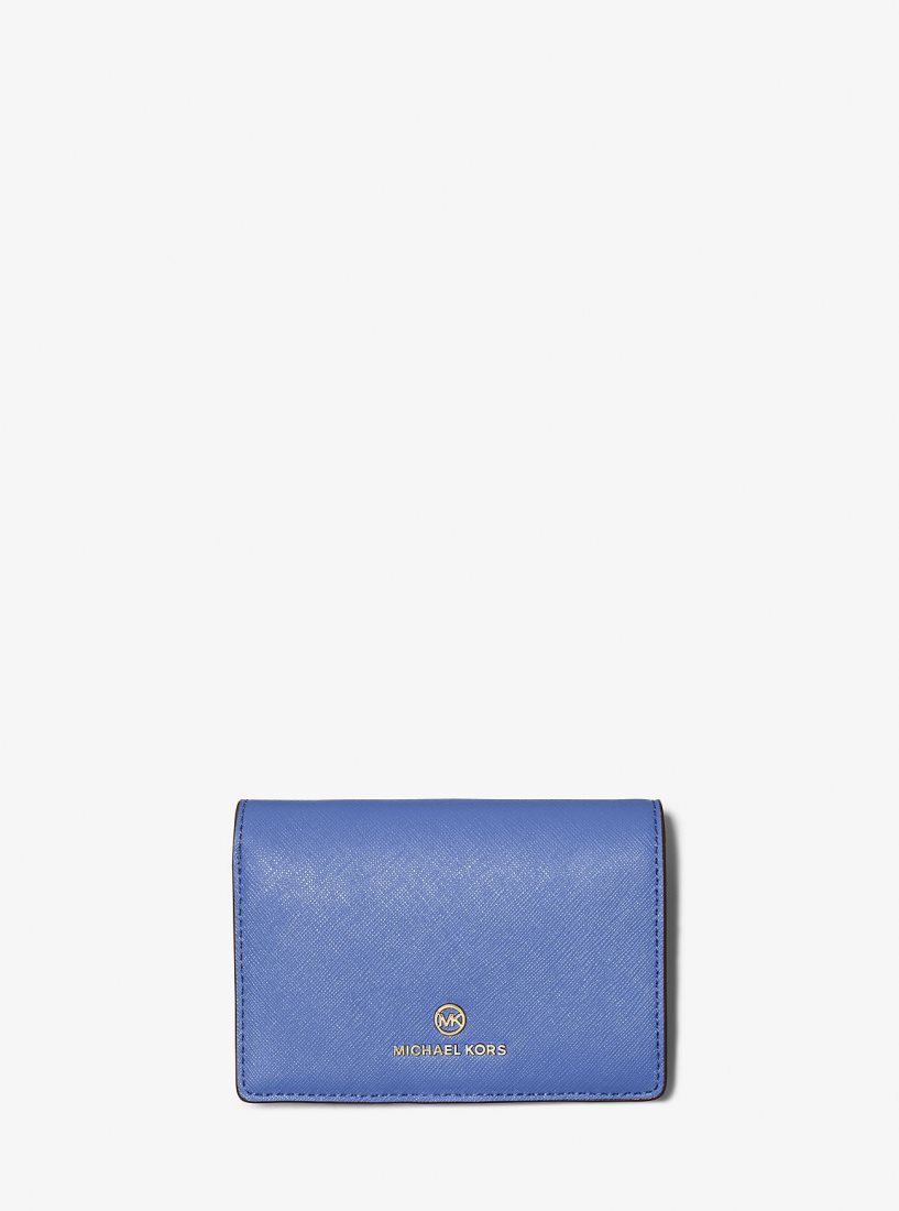 Carteras Michael Kors Jet Set Charm Medium Saffiano Leather Wallet Mujer Azules | 5284-MOBEF