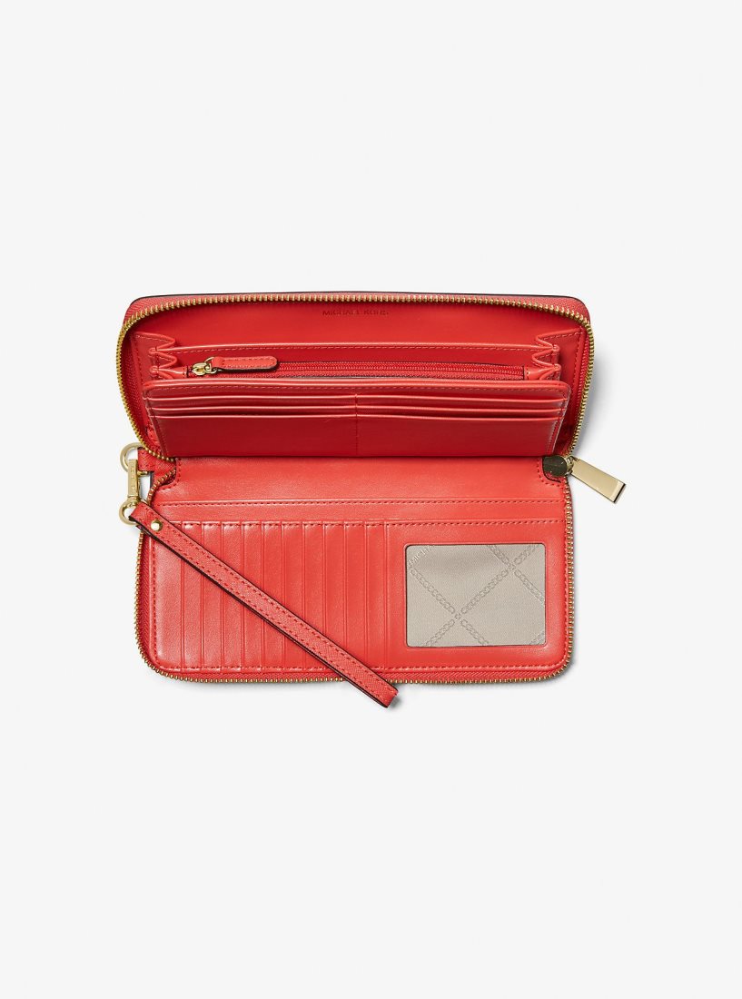 Carteras Michael Kors Large Saffiano Leather Continental Wallet Mujer Coral | 3590-CLVPE