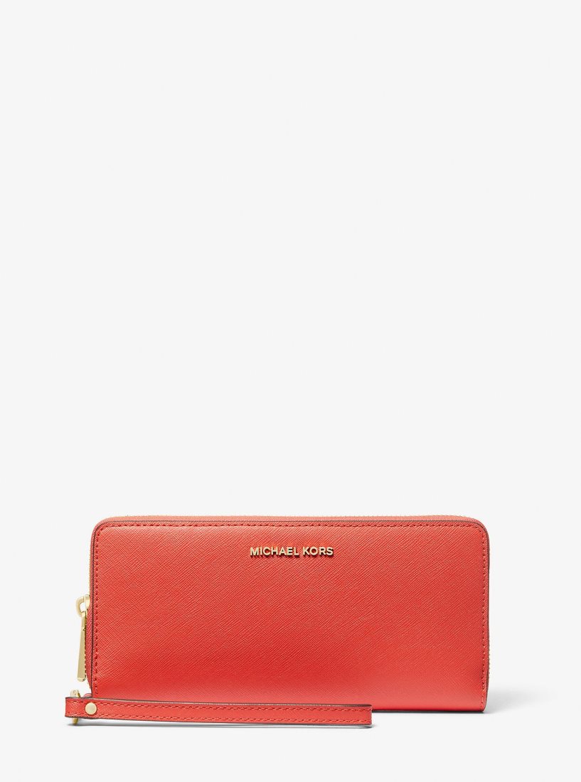 Carteras Michael Kors Large Saffiano Leather Continental Wallet Mujer Coral | 3590-CLVPE