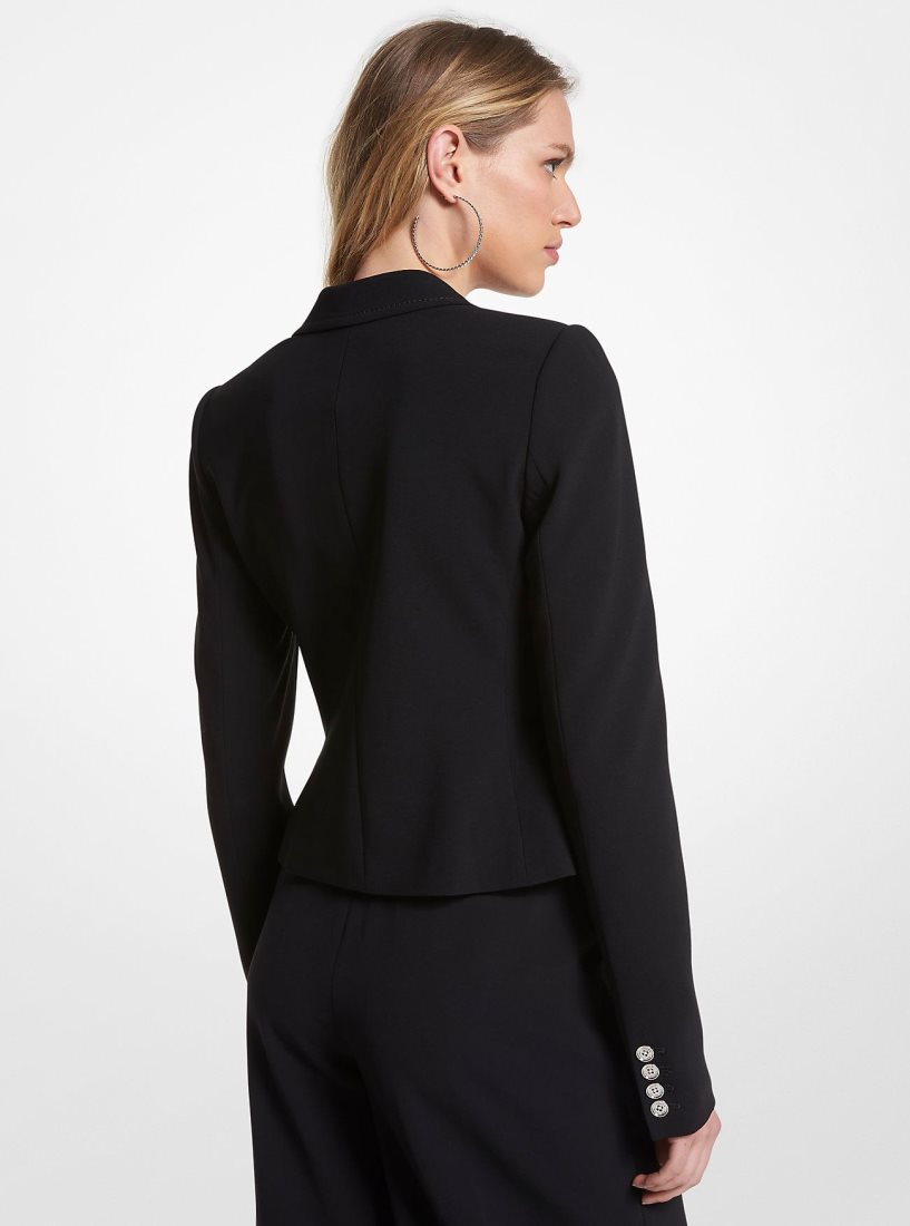 Chaquetas Michael Kors Cropped Crepe Blazer Mujer Negras | 3670-WDCNQ