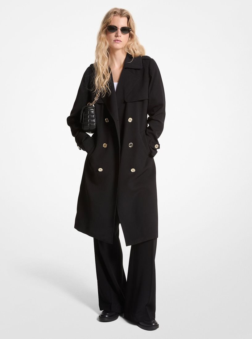 Chaquetas Michael Kors Draped Woven Trench Coat Mujer Negras | 4297-QDJSN