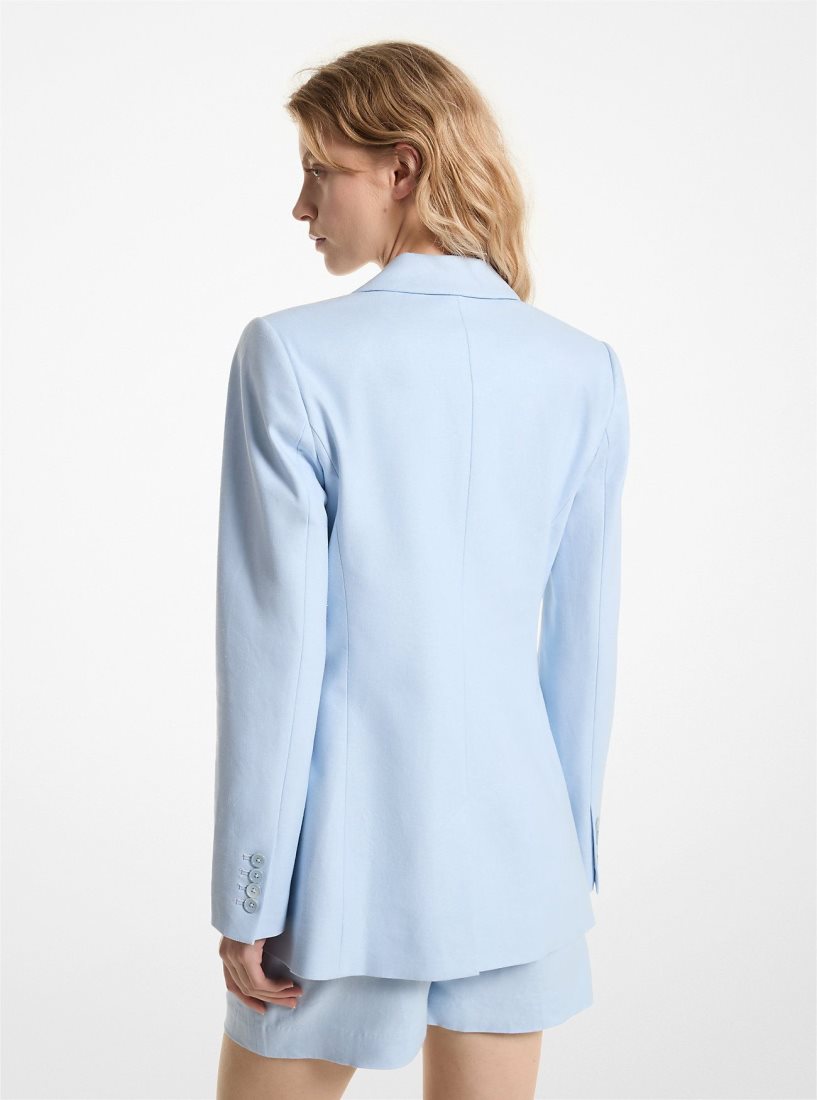 Chaquetas Michael Kors Linen Blend Slim Blazer Mujer Azules | 7234-XONDI