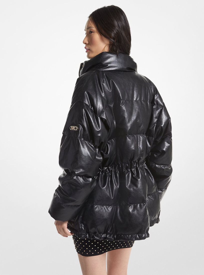 Chaquetas Michael Kors Quilted Coated Puffer Jacket Mujer Negras | 4519-PONRA