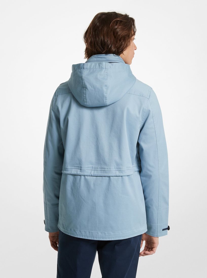 Chaquetas Michael Kors Stretch Cotton Hooded Field Jacket Hombre Chambray | 8671-PFIXU