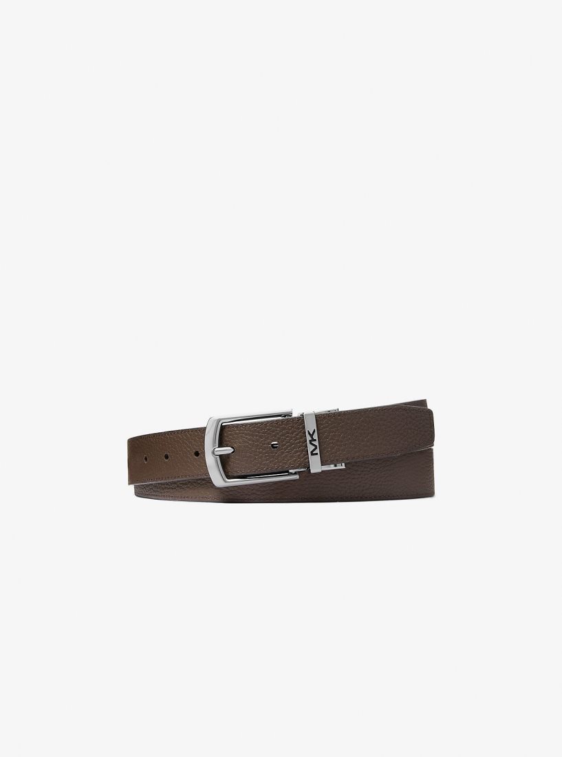 Cinturones Michael Kors Reversible Pebbled Leather Belt Hombre Negras | 8459-VYELM