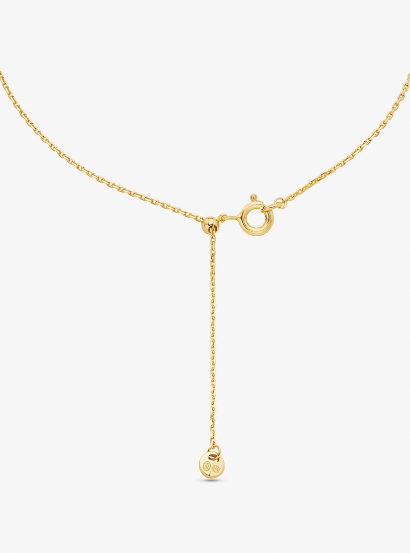 Collares Michael Kors Precious Metal-Plated Sterling Silver Cubic Zirconia Necklace Mujer Doradas | 8721-WJNFH