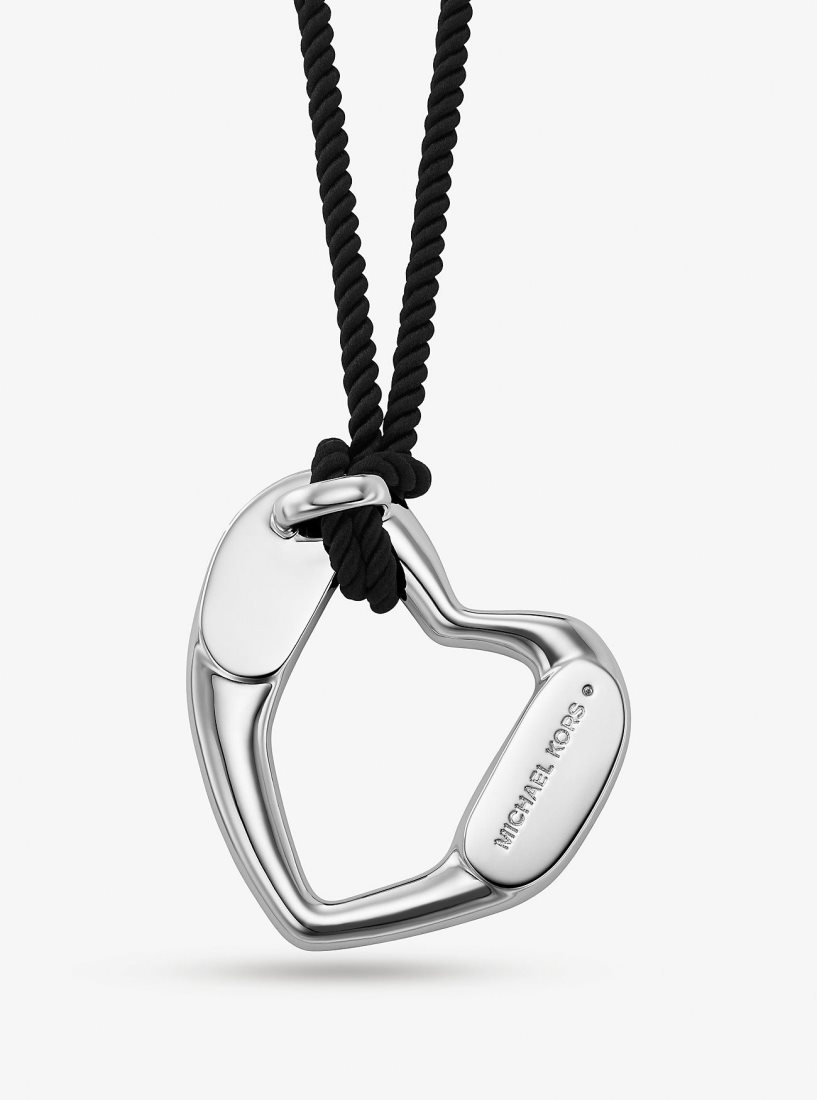 Collares Michael Kors Precious Metal-Plated Brass Heart Necklace Mujer Plateadas | 5789-PHXRA