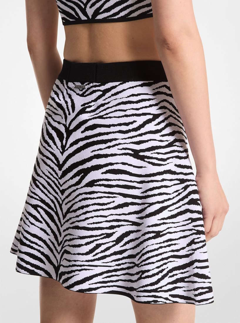 Falda Michael Kors Zebra Jacquard Skirt Mujer Negras Blancas | 5918-HDZVW